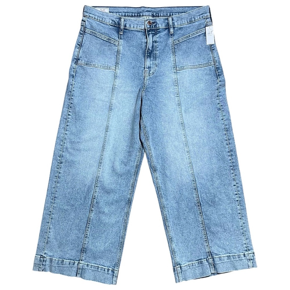 Gap Wm’s High Rise Stride Wide Leg Ankle Jeans NWT Light Wash Sz 33R/16R